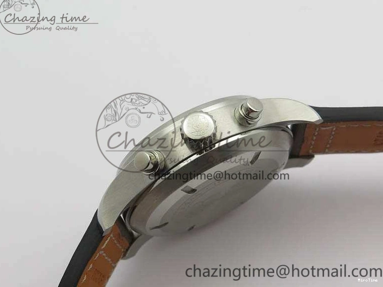 MIROTIME 0301 Pilot Chrono 20th ZF 1:1 Best Edition Black Dial On Brown Leather Strap A ZeroBulk 7236